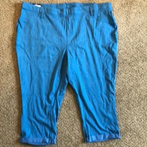 Terra & Sky 3X Teal Blue Capri Stretch Jegging 26W